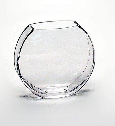 5.5"H X 2" X 6" RECTANGLE GLASS BULLET MOON VASE
