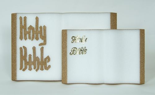 18x12x1-1/2"" Gold Letters, Gold Edges, Shrink-Wrapped - White STYROFOAM BIBLE