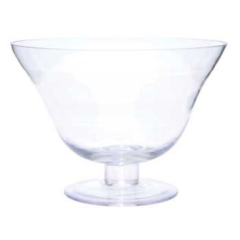 6.5"h x 9" GLASS COMPOTE FLARED BOWL