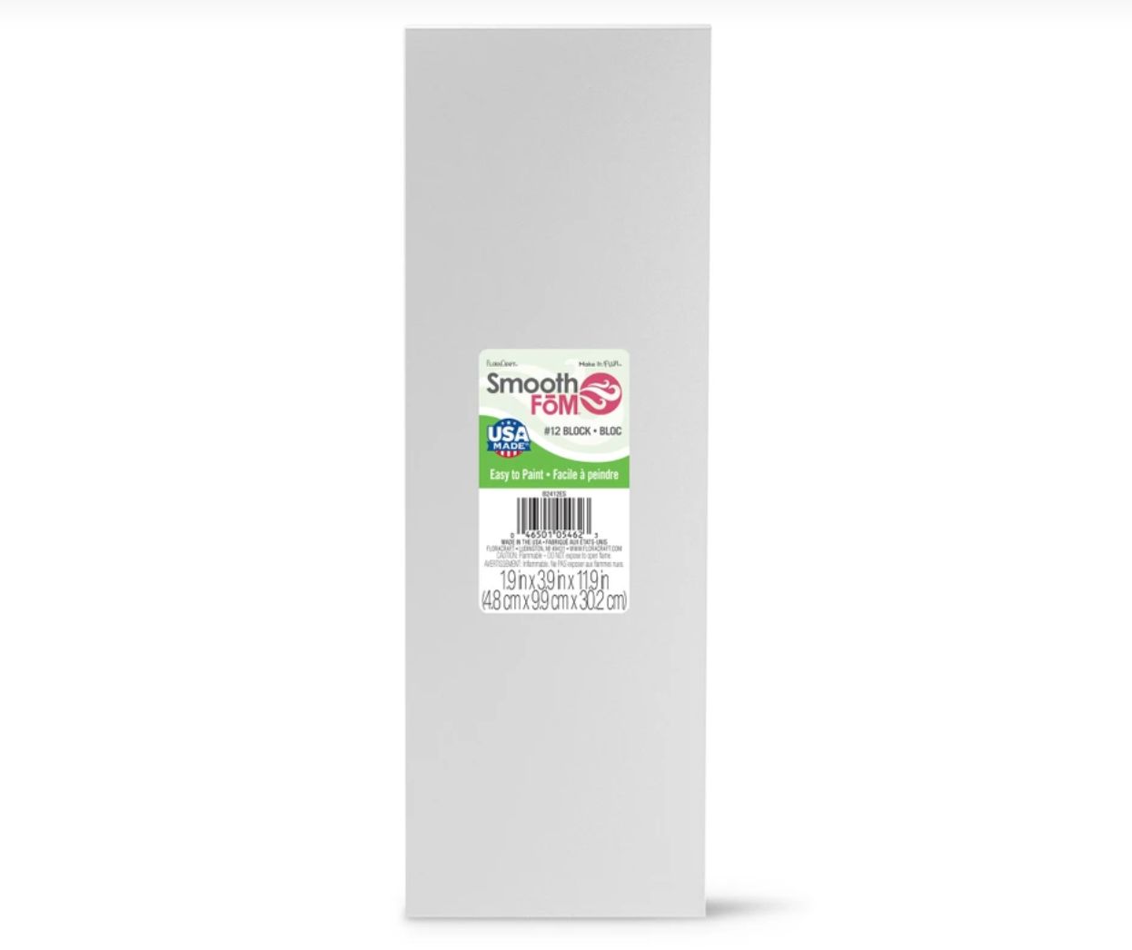 2" X 4" X 12’’ SMOOTH STYROFOAM FOAM BLOCK