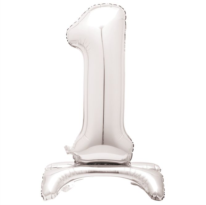 30'' SILVER FOIL STANDING BALLOON NUMBER 1