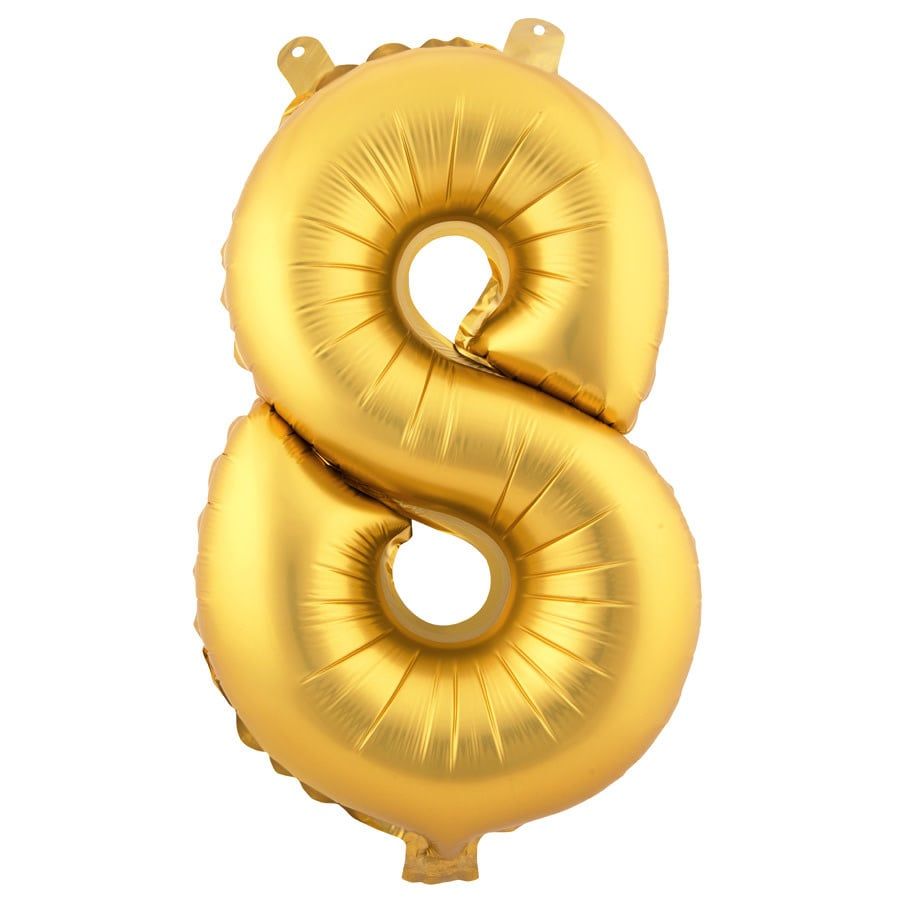 16'' GOLD FOIL BALLOON #8. reg price $1.00