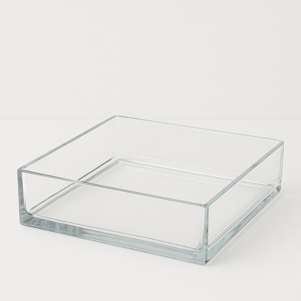 Clear 10"" Square Low-Dish 10"" x 10"" x H-4""
