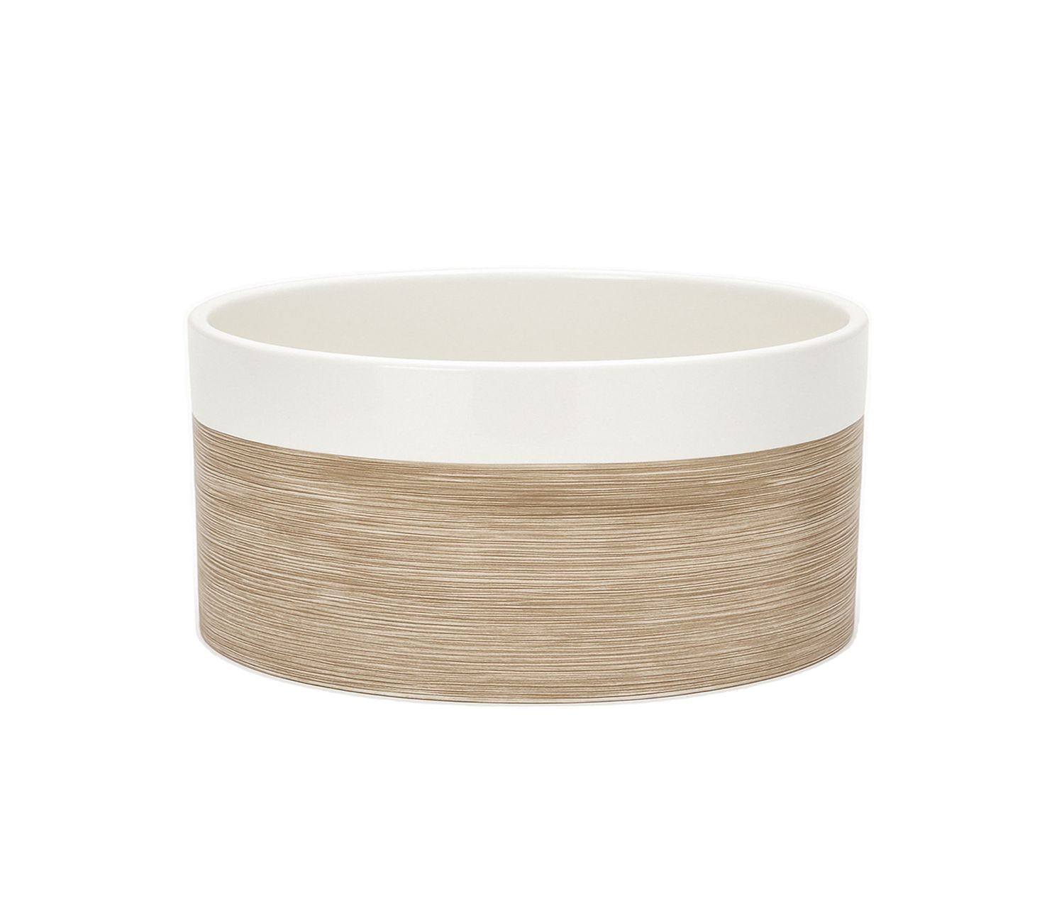 H-5" D-11" WHITE/TAUPE PINSTRIPE COLLECTION