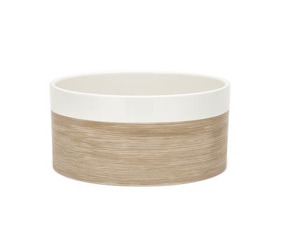 H-5" D-11" WHITE/TAUPE PINSTRIPE COLLECTION