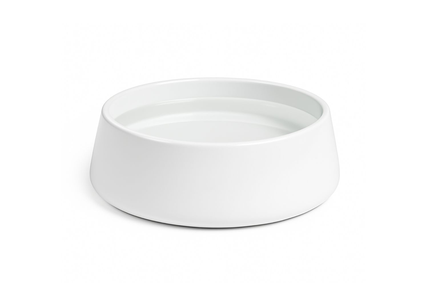 5"H X 12” LOW ROUND TAPERED CYLINDER  GLOSSY WHITE ST-WARE PLANTER