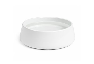 5"H X 12” LOW ROUND TAPERED CYLINDER  GLOSSY WHITE ST-WARE PLANTER
