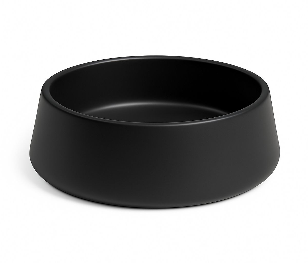 5.5"H X 15”  LOW ROUND TAPERED CYLINDER MATTE BLACK ST-WARE PLANTER