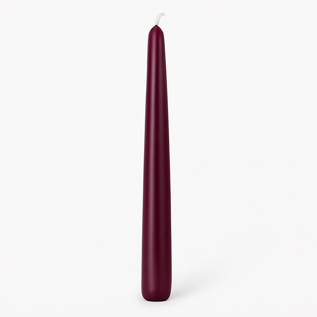 Taper Candles (Cello Wrapped) 12 INCH  BURGUNDY