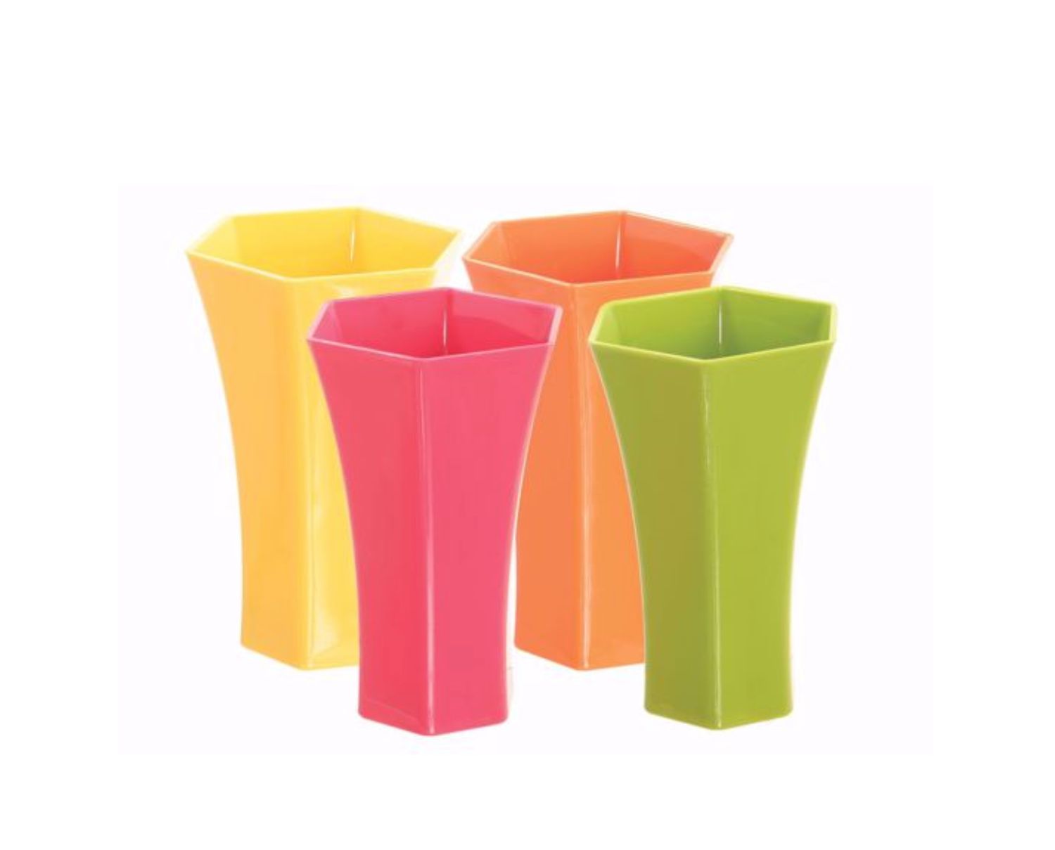 10" x 6.5" PLASTIC Rose Vase POP (PRICE PER EACH, BOX HAS ASSORTMENT)