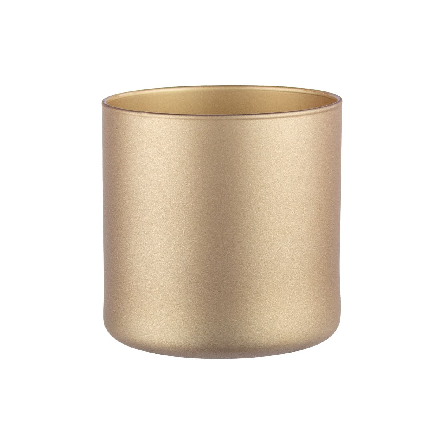 4" x 4" GLASS MATTE METALLIC GOLD CYLINDER