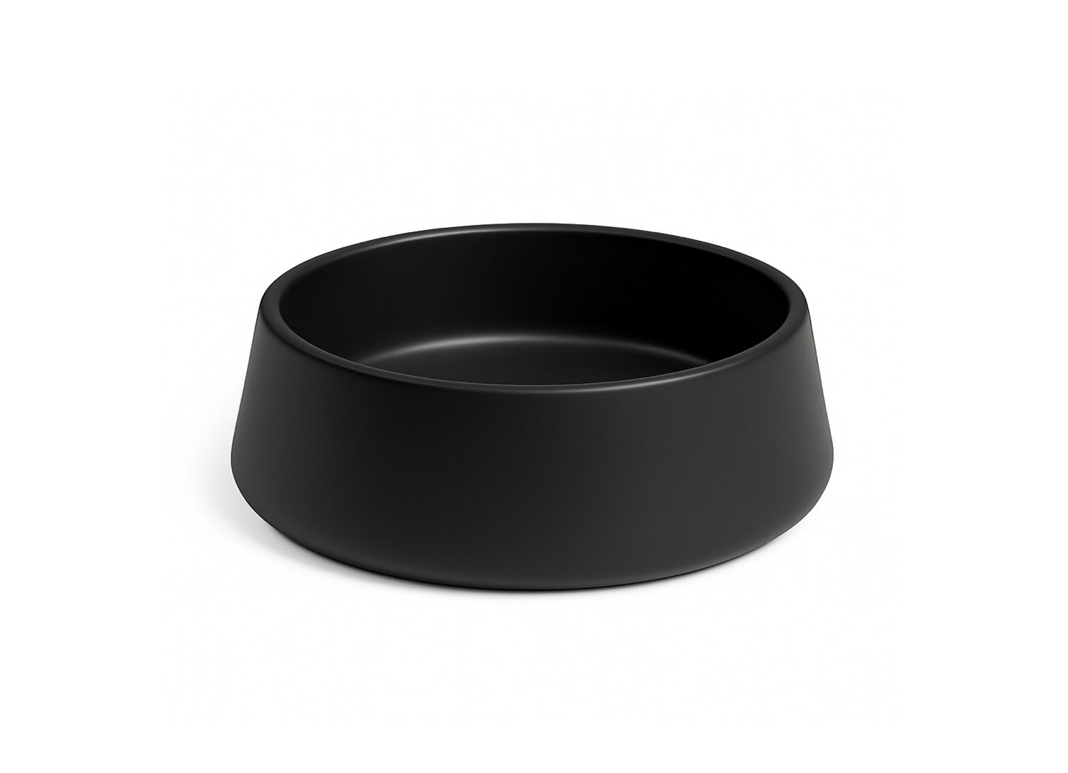 5"H X 12” LOW ROUND TAPERED CYLINDER MATTE BLACK -WARE PLANTER