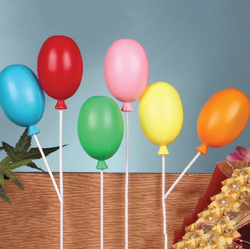 2.75" ASSORTED BALLOON PIC W/ WHITE STICK 12PCS