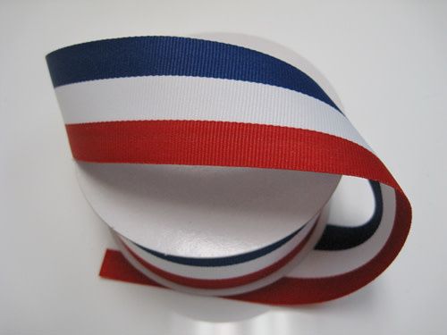 #9, GROSGRAIN RIBBON 25 YARDS RED, WHITE AND BLUE