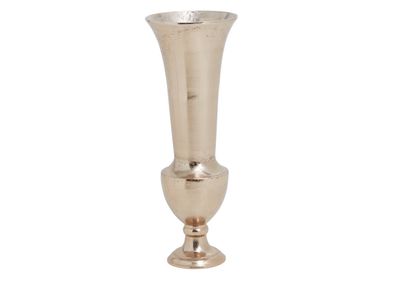 31.75”H X 11.5” CHAMPAGNE METAL RIELA TRUMPET VASE (AD)