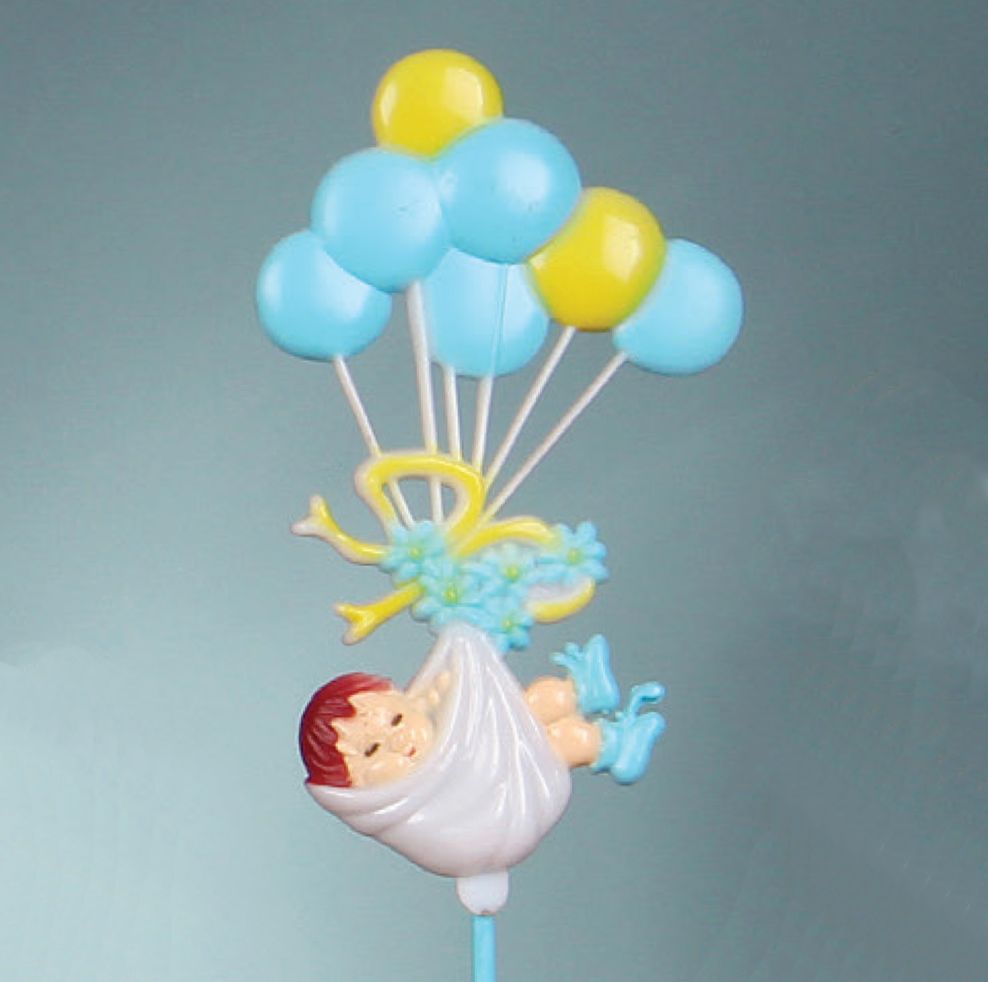 BALLOON BABY, SIGN w/ BLUE STICK 12PCS