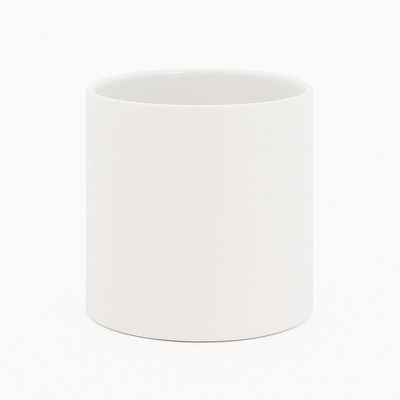 6.5"H X 7" MATTE WHITE CERAMIC CYLINDER VASE PLANTER