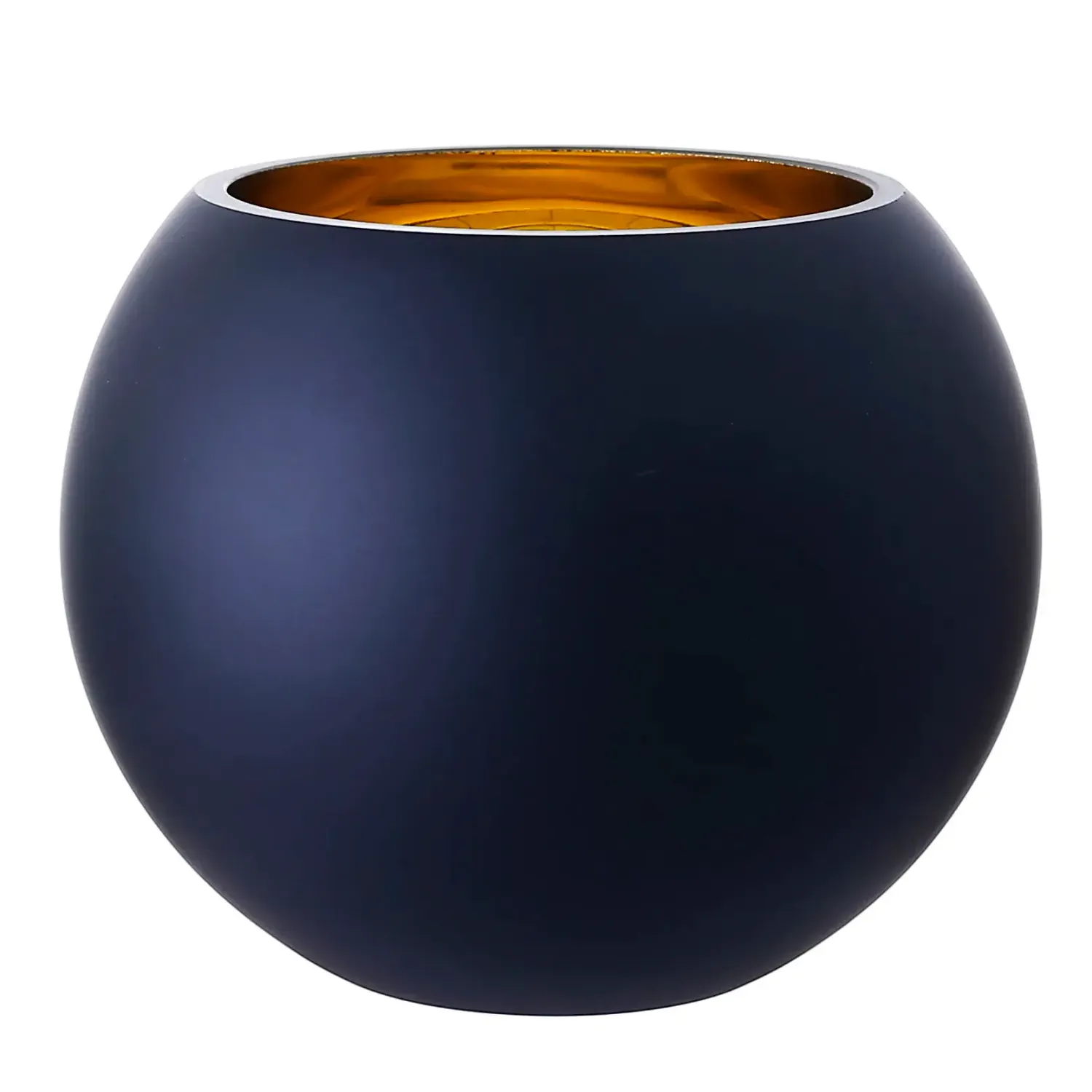 6.5H X 8"D MATTE BLACK W/ GOLD FISH/BUBBLE BOWL