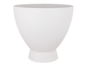10”H X 9.5”D WHITE PLASTIC DAHLIA FOOTED URN