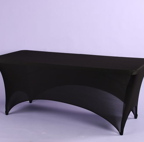 BLACK SPANDEX 8’ REC TABLE COVER 96"L X 30"W X 29"H
