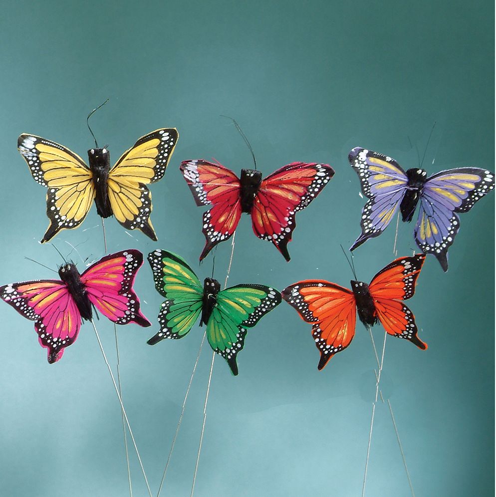 2.5in. FEATHER BUTTERFLIES 12pk