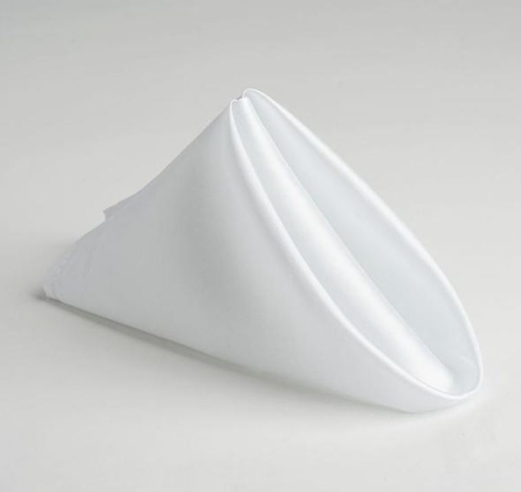 20'' WHITE SATIN NAPKIN, 6 PCS