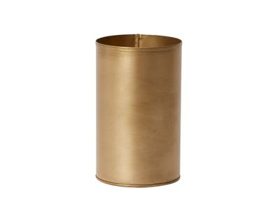 7.25”H X 4.5” CYLINDER BRYANT COLLECTION GOLD METAL (AD)