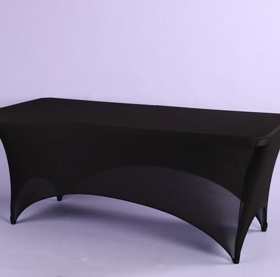 BLACK SPANDEX 8’ REC TABLE COVER 96"L X 30"W X 29"H
