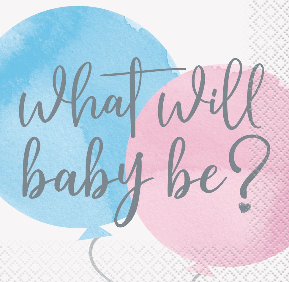 16 GENDER REVEAL BEV NAPKIN
