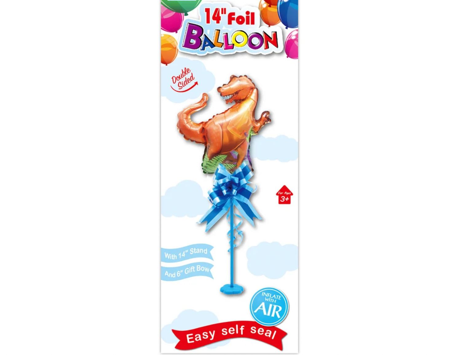 14'' FOIL DINOSAUR BALLOON WITH STAND reg $1.99