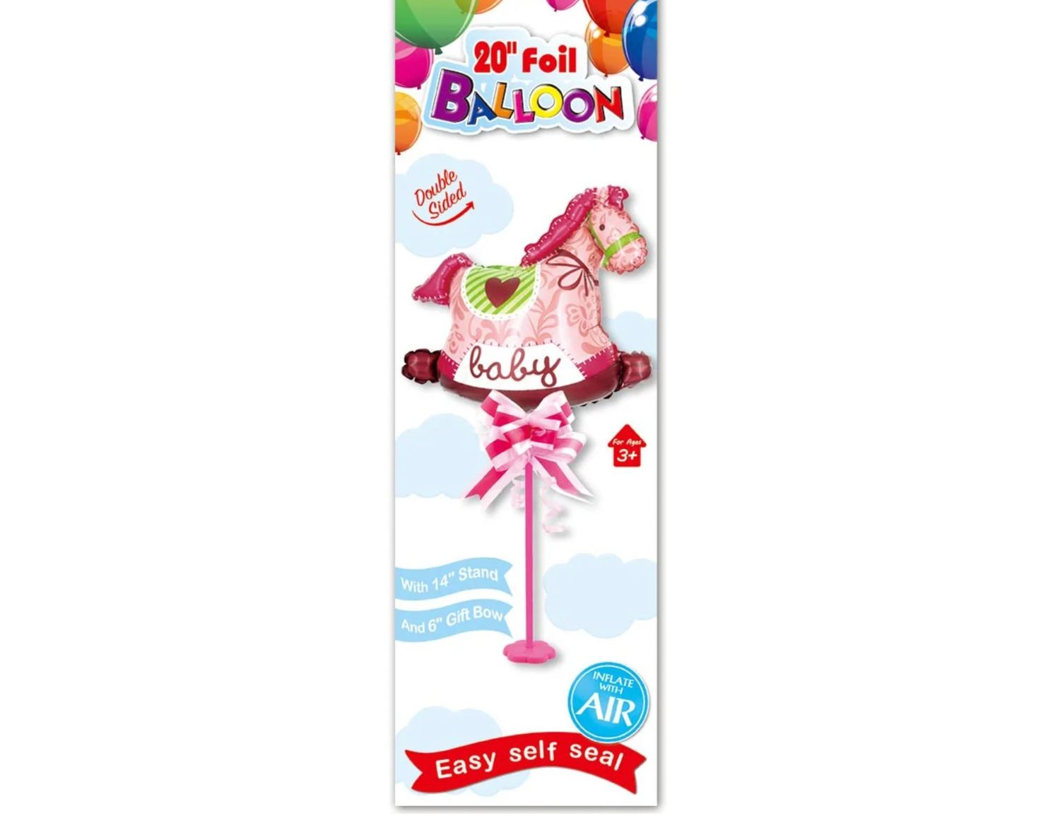 14'' FOIL BALLOON PINK UNICORN ON STAND reg $1.99