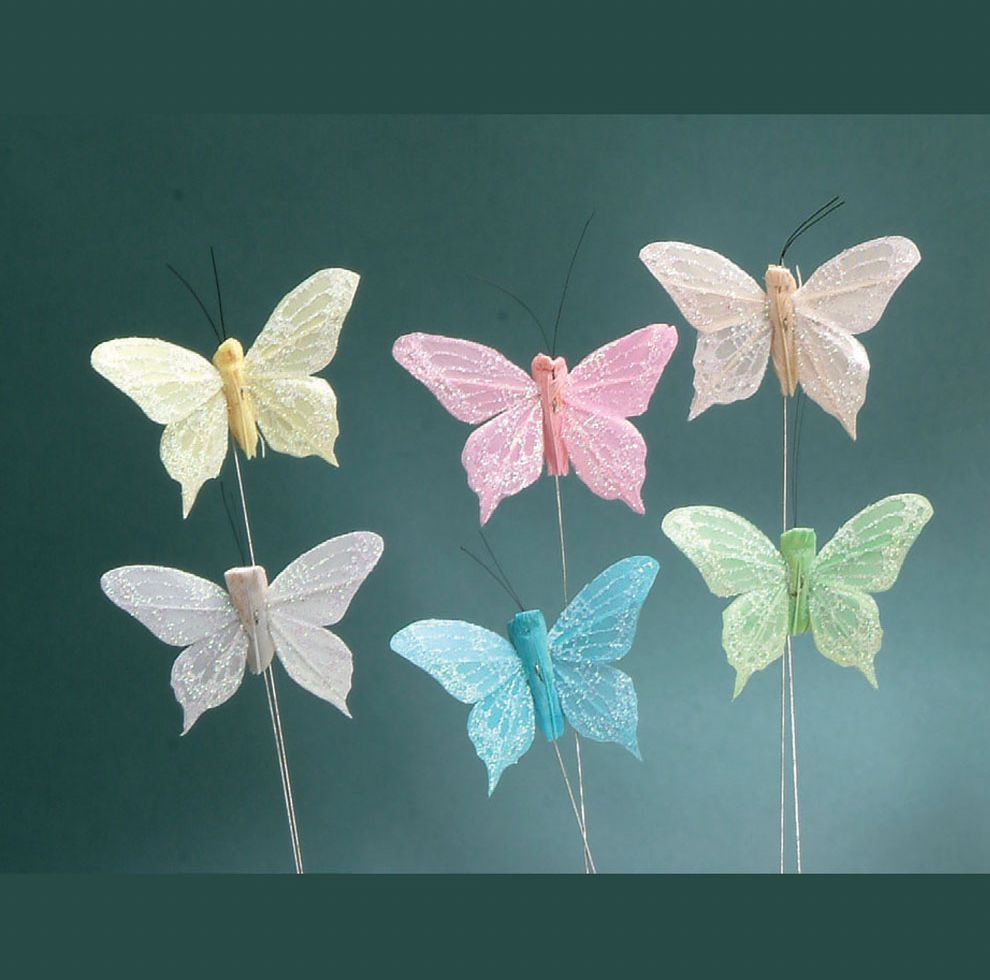 2'' FEATHER BUTTERFLY , 24 PCS