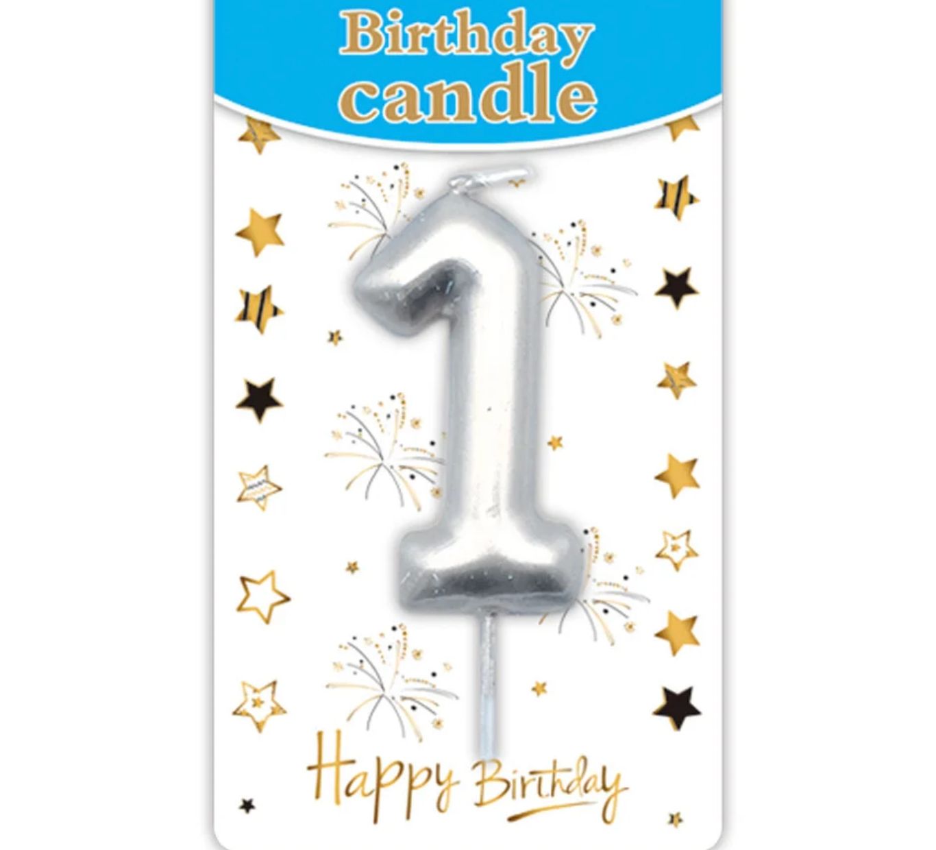 SILVER BIRTHDAY #1 CANDLE