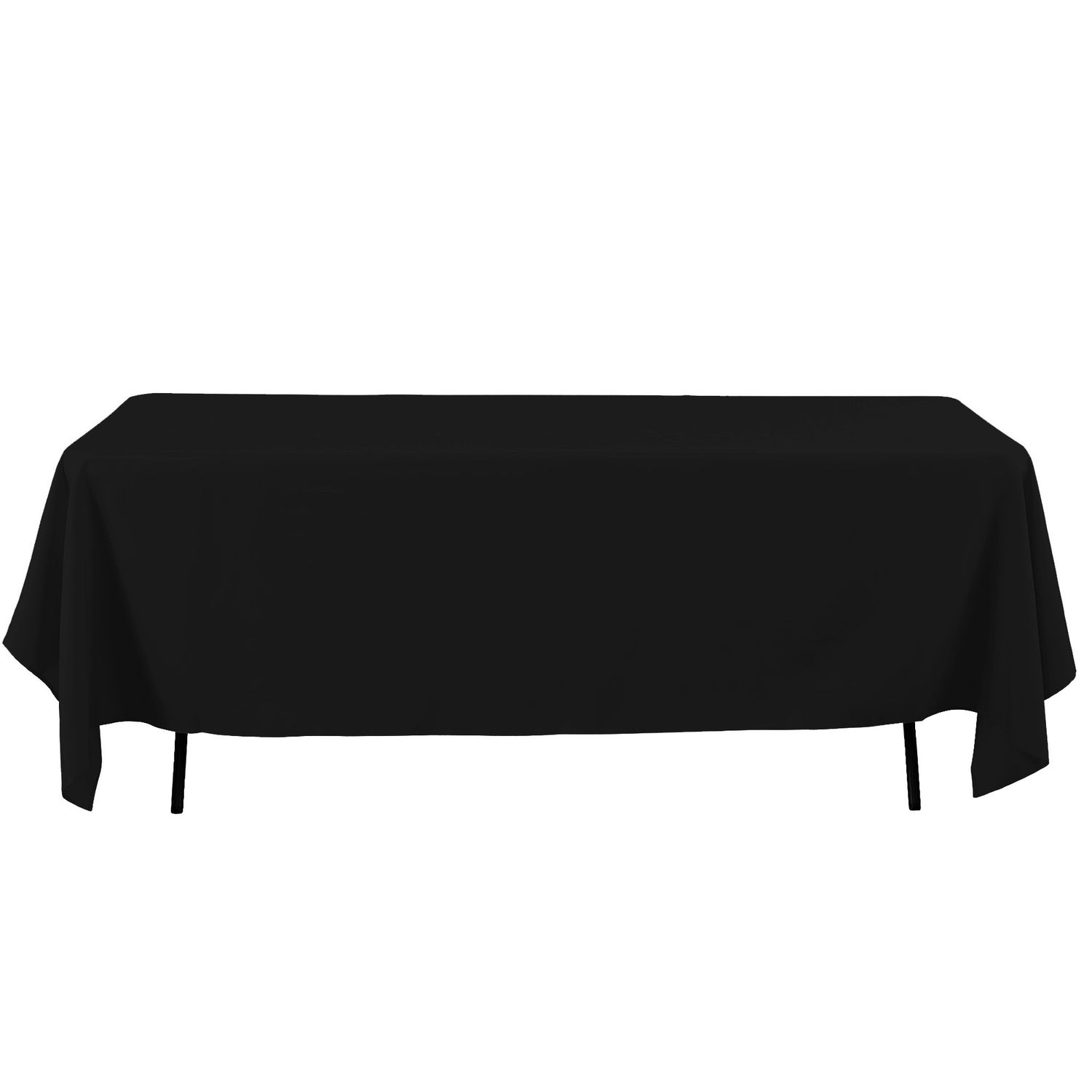 60X126'' RECTANGLE POLYESTER TABLE COVER, BLACK 38-0025BK reg $11.99