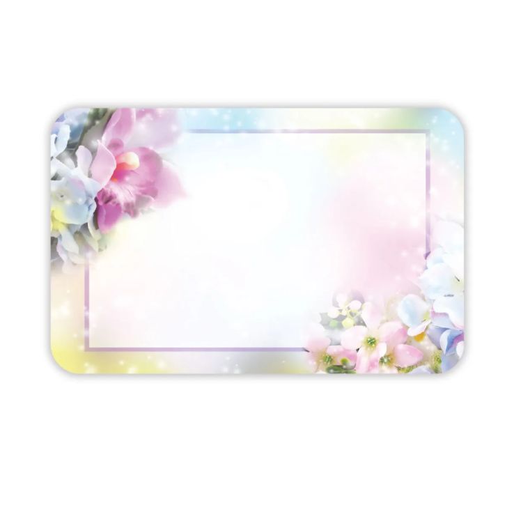NO SENTIMENT CAPRI CARD, BLOSSOMS , ROUNDED CORNERS