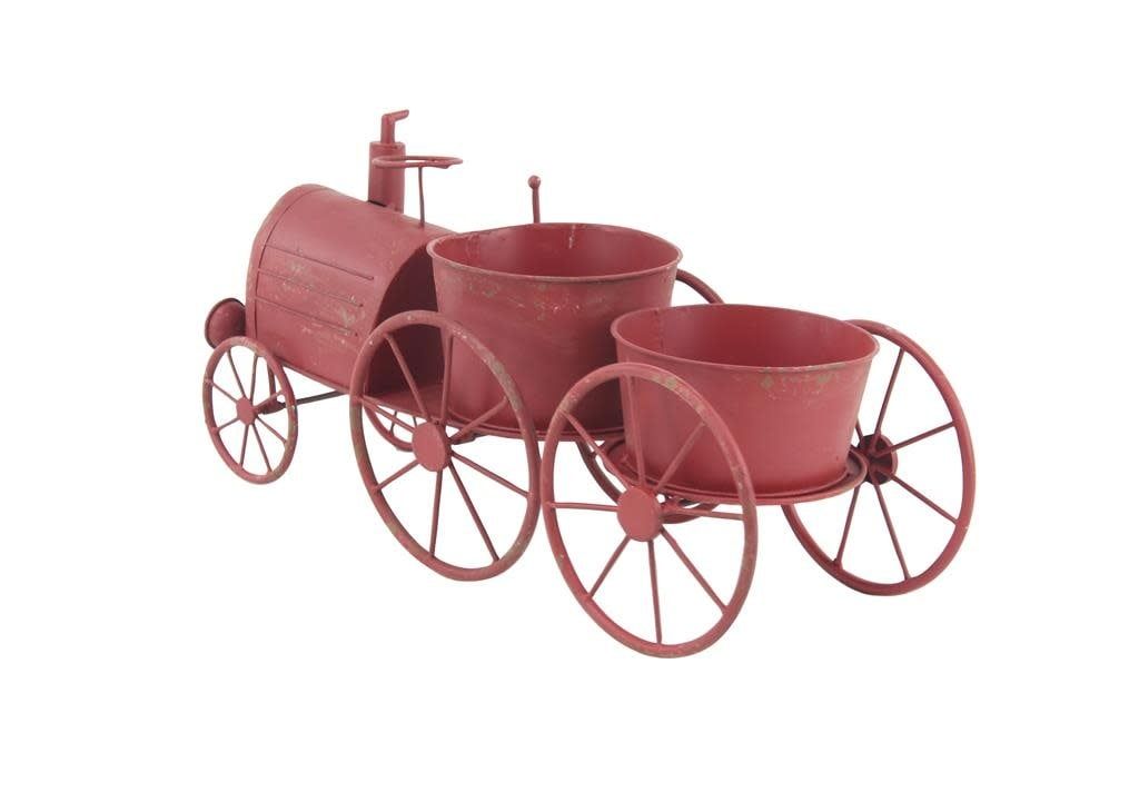 60% off was $90 now $36.00, 10”H X 22” RED METAL TRUCK PLANTER