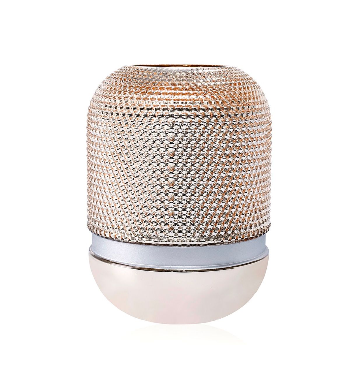 50% off was $25 now $12.50. 8”H X 5.5” GOLD WITH SILVER BELT