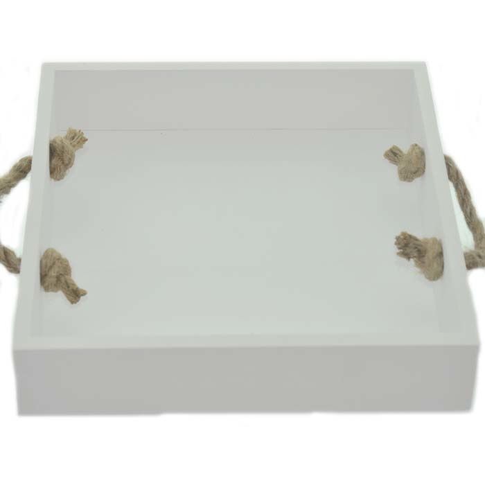 10 X 10'' WHITE WOOD TRAY