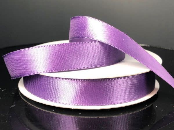 5/8'' X 25 YDS DUSTY PURPLE DOUBLE FACE SATIN UNWIRED