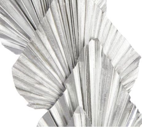 5 STEMS  METALLIC SILVER PALM SPEARS