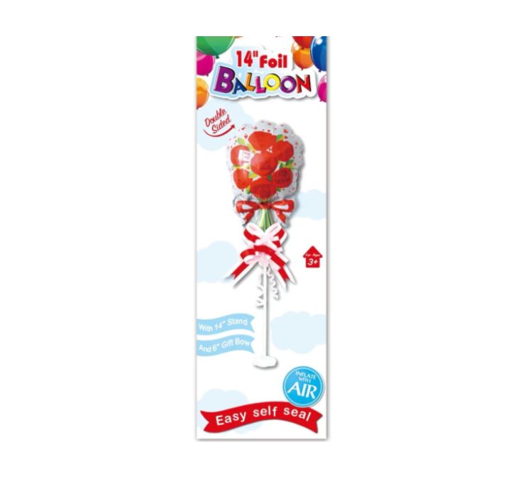 14'' FOIL BALLOON FLOWERS ON STAND reg $1.99