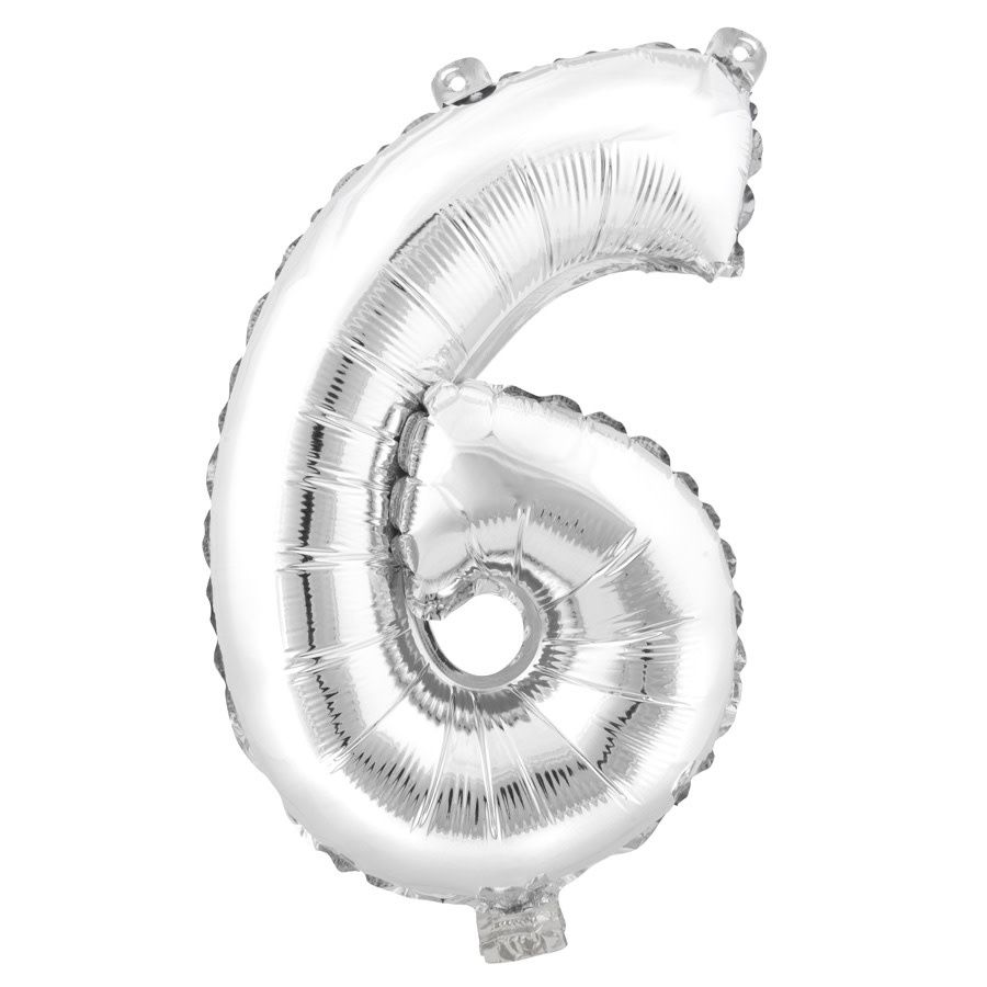 16'' SILVER MYLAR BALLOON #6. reg price $1.00
