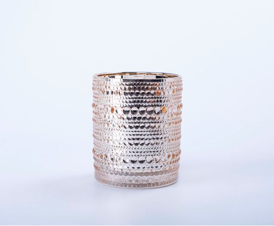 4.5”H X 3.5” GOLD GLASS CYLINDER