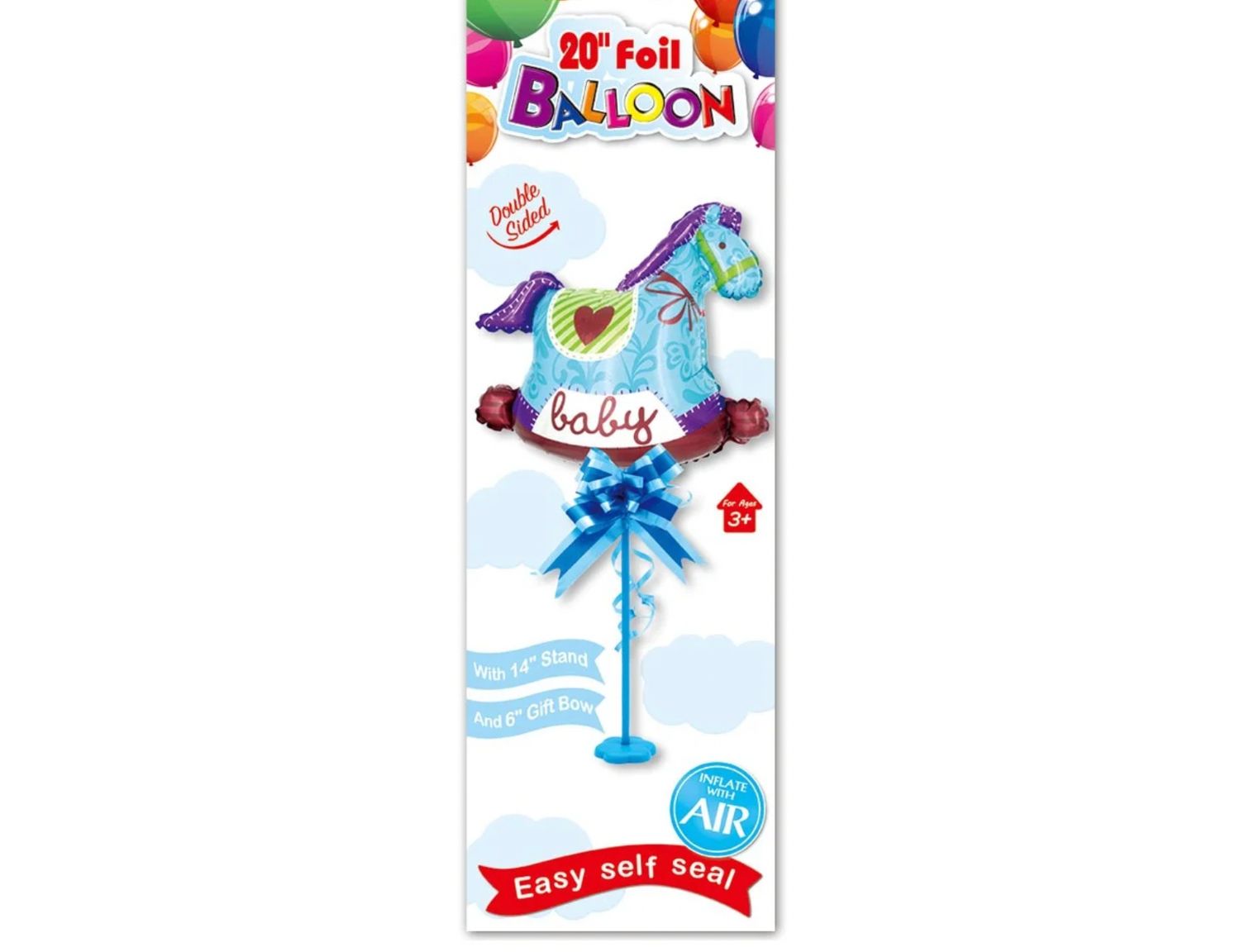 14'' FOIL BALLOON BLUE UNICORN ON STAND reg $1.99