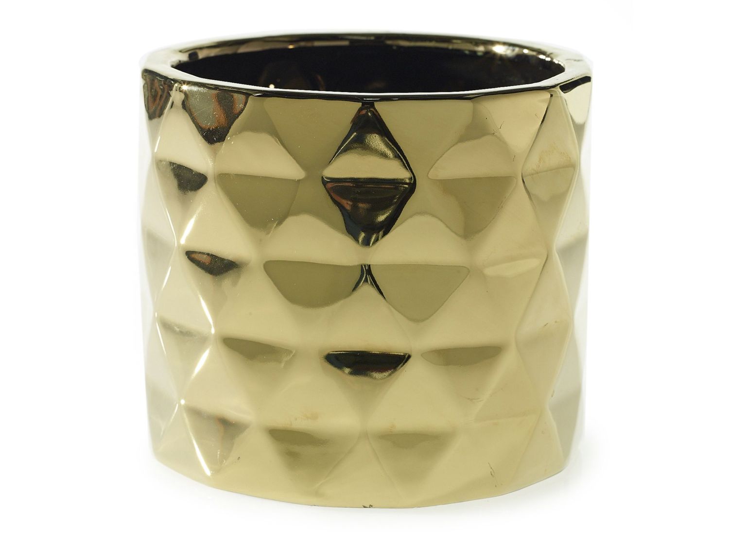 6.25”H X 7” GOLD CERAMIC ARCHITECT POT (AD)