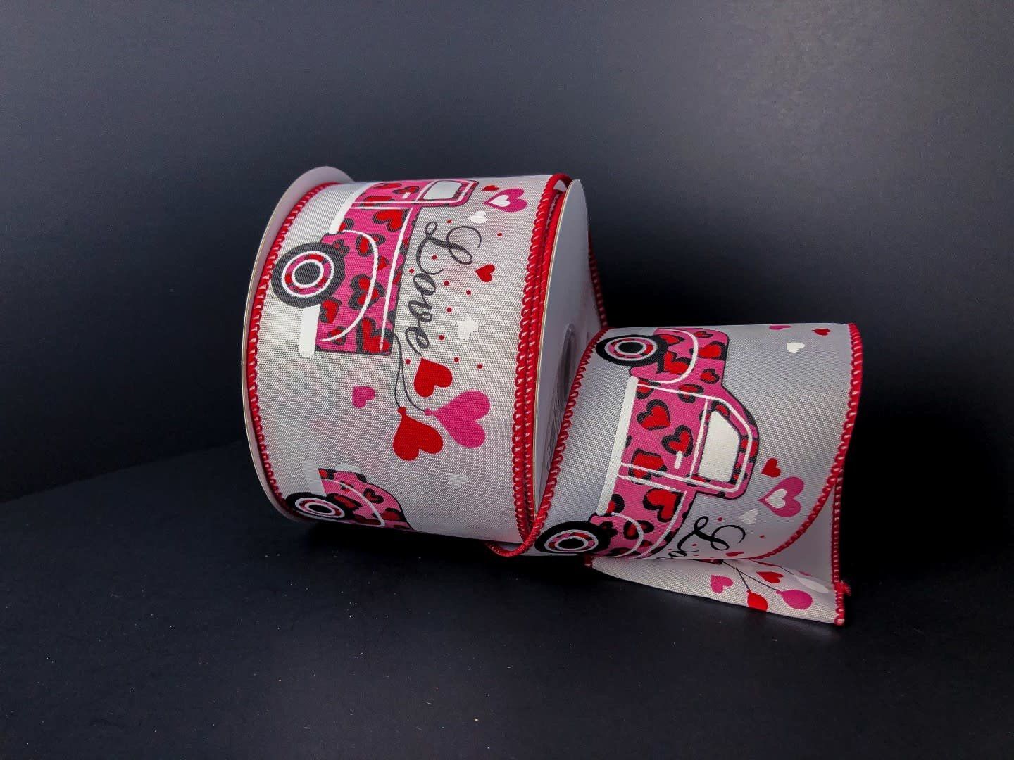 2.5"X10Y  WHT STN/PNK CHEETAH TRCK-HRTS, REG $8.99