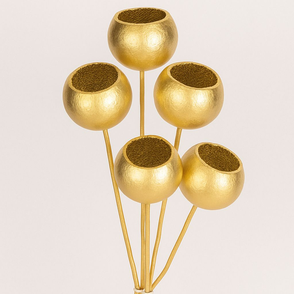 GOLD METALLIC BELL CUP, 5 pcs