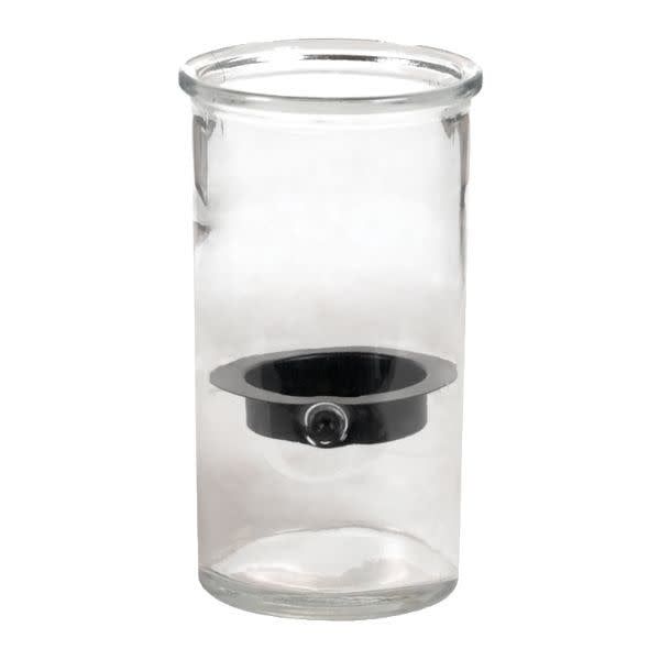 50% off was $8 now $4. 9"H X 4.5" ROUND CLEAR GLASS CANDLE HOLDER