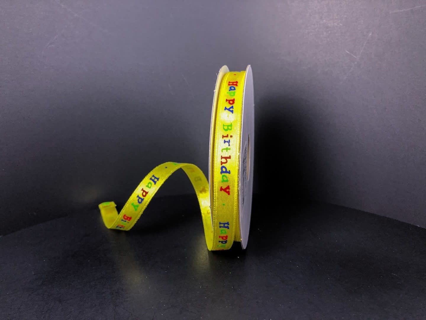 YELW STN/HAPPY BIRTHDAY, 3/8"X10Y