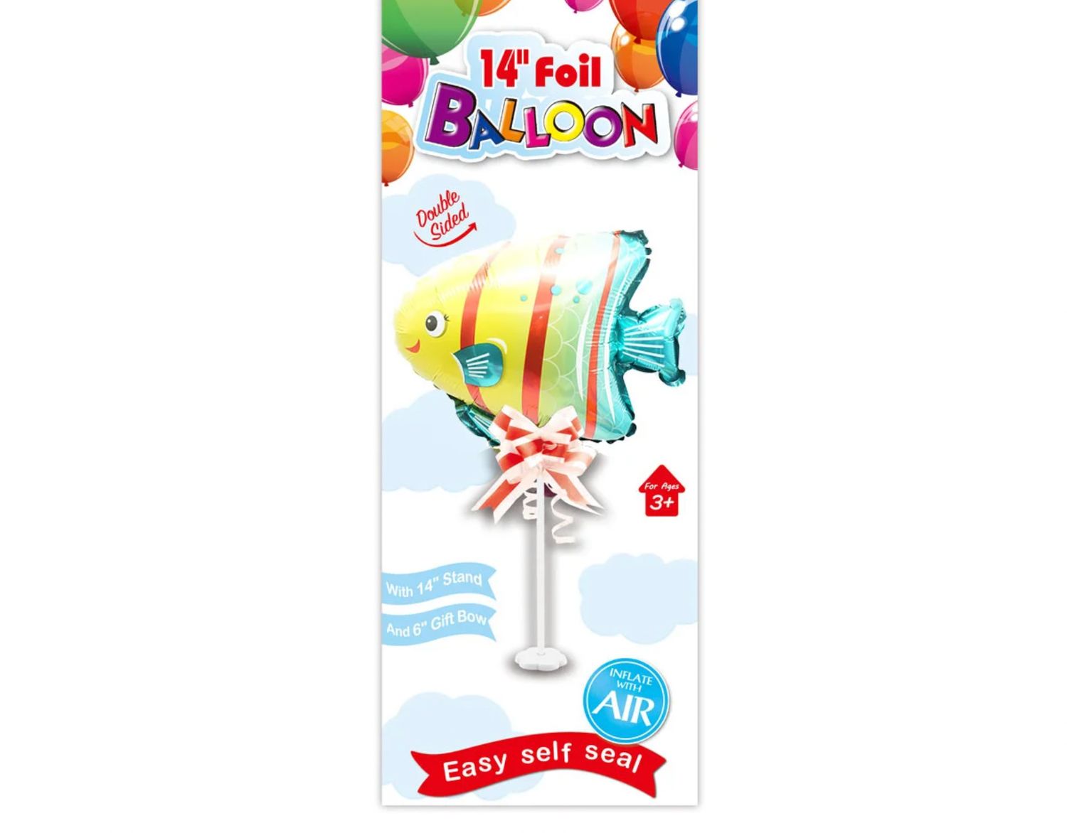 14'' FOIL BALLOON, FISH, ON STAND reg $1.99